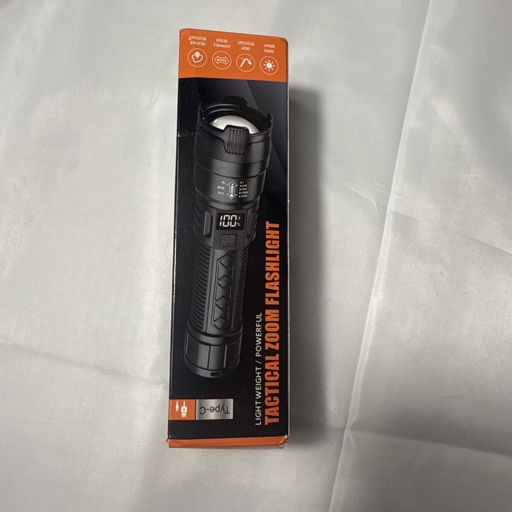 Tactical Zoom Flashlight LED Rechargeable Super Bright Waterproof Camping‎ Light